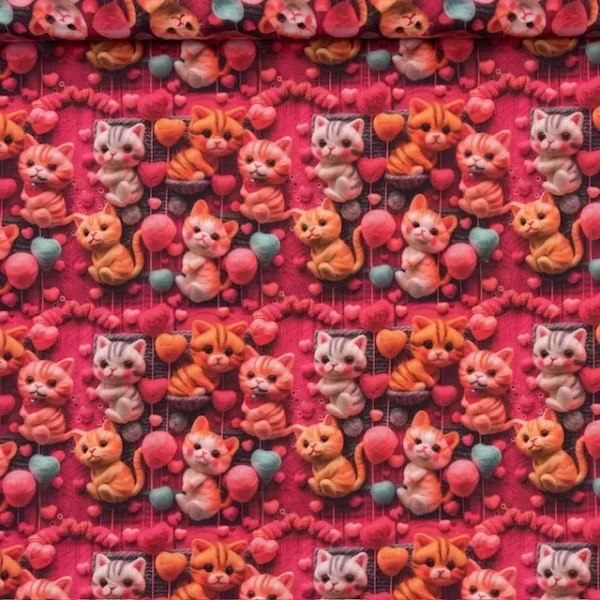 Popeline Digital 3D – Gatinhos