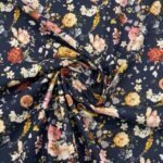 Popeline Digital Flowers – Azul Marinho - imagem 2