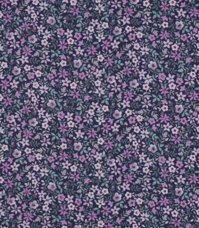 Popeline Digital Flowers – Azul / Roxo