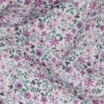 Popeline Digital Flowers – Branco / Roxo - imagem 3