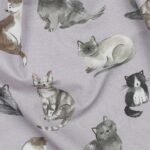 Popeline Digital Gatos – Lavanda - imagem 3