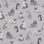 Popeline Digital Gatos – Lavanda