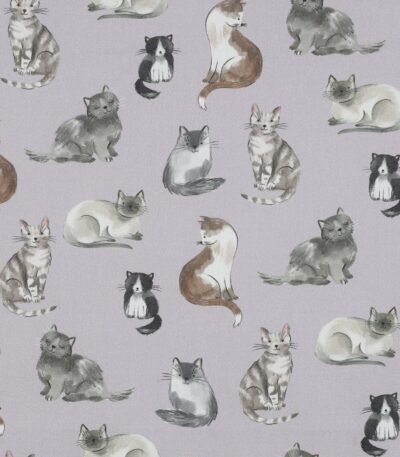 Popeline Digital Gatos – Lavanda
