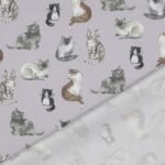 Popeline Digital Gatos – Lavanda - imagem 4