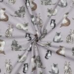 Popeline Digital Gatos – Lavanda - imagem 2