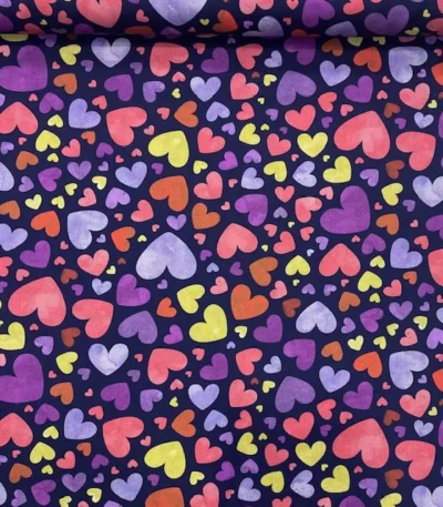 Popeline Digital Hearts – Azul