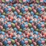 Popeline Digital Páscoa Coelhinhos e Ovos