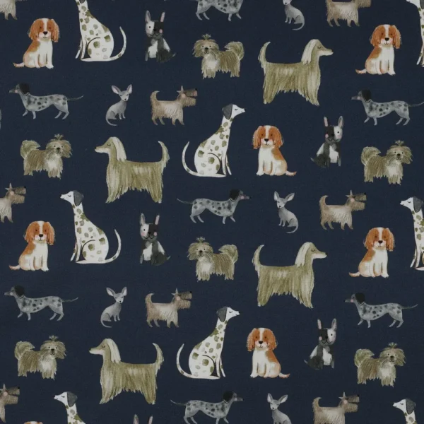 Popeline Dogs – Azul Marinho