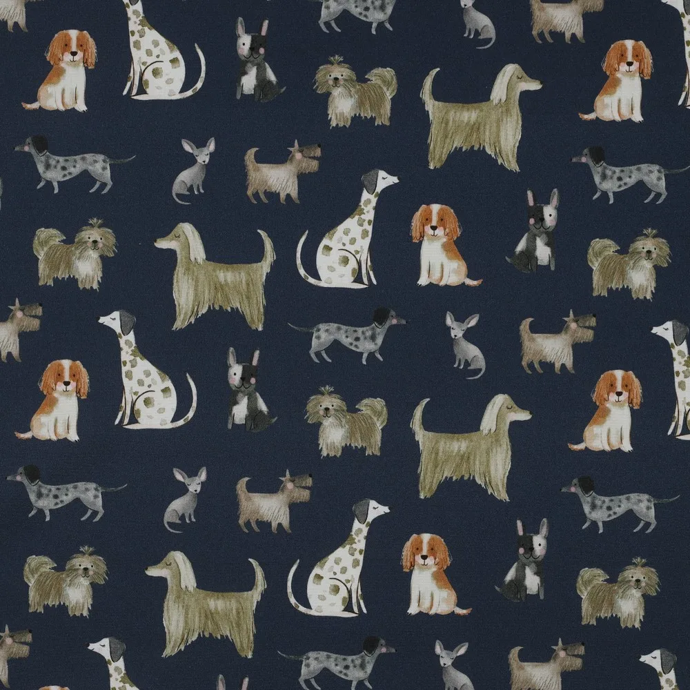 Popeline Dogs – Azul Marinho