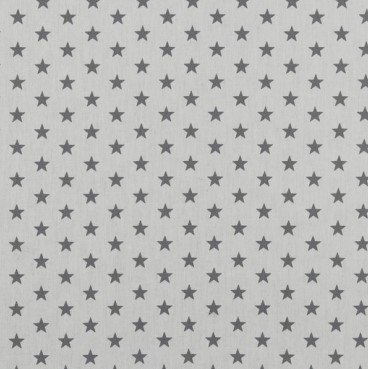 Popeline Estrelas – Branco/Cinzento