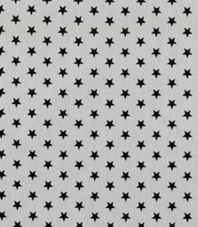 Popeline Estrelas – Branco/Preto