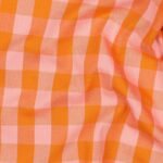Popeline Fio Tinto Xadrez – Laranja/Salmão - imagem 4