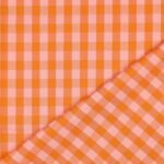 Popeline Fio Tinto Xadrez – Laranja/Salmão - imagem 3