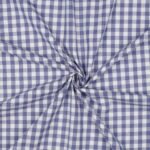 Popeline Fio Tinto Xadrez – Lavanda e Branco 9 mm