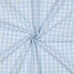 Popeline Fio Tinto Xadrez – Azul Claro e Branco 9 mm