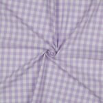 Popeline Fio Tinto Xadrez – Lilás e Branco 9 mm