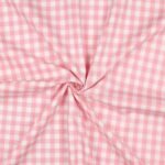 Popeline Fio Tinto Xadrez – Rosa Claro e Branco 9 mm