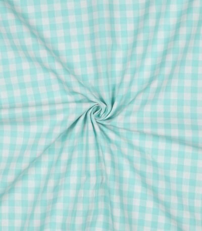 Popeline Fio Tinto Xadrez – Verde Claro e Branco 9 mm