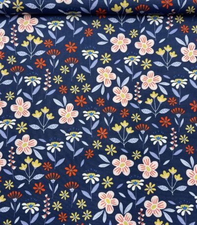 Popeline Floral – Azul