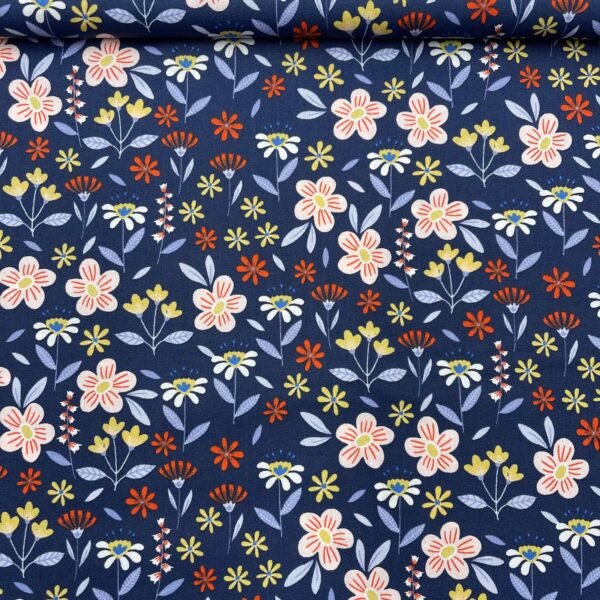 Popeline Floral – Azul
