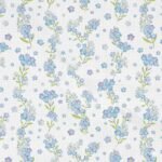 Popeline Flores - Branco e Azul