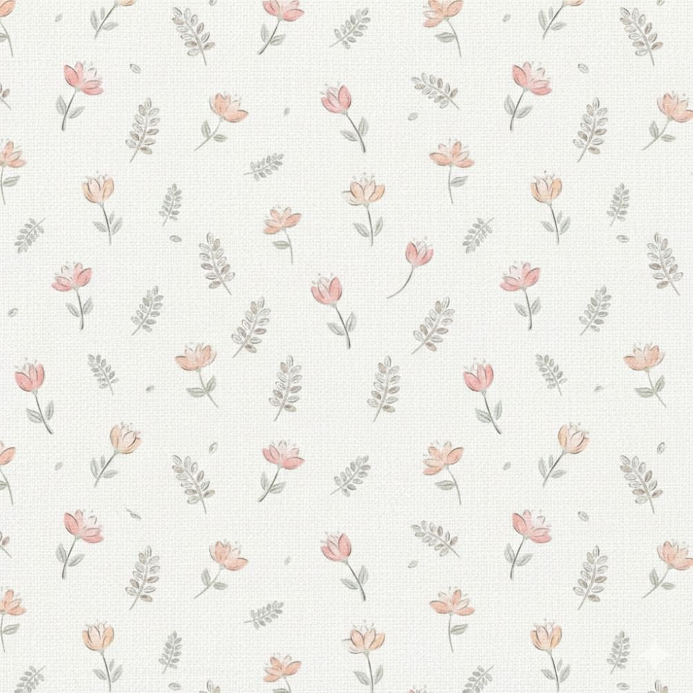 Tecido Popeline Flores Separadas Violet Fabrics