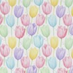 Popeline Tulipas - Branco