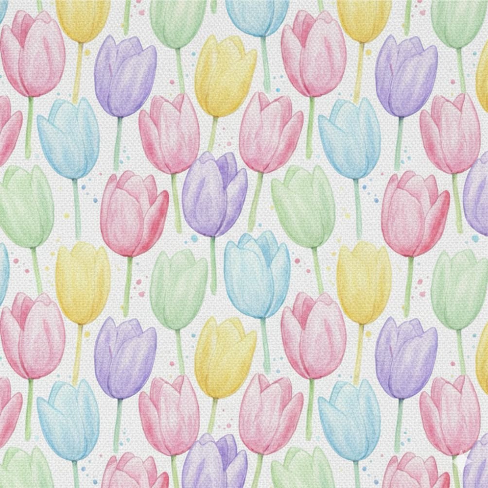 Tecido Popeline Flores Tulipas Violet Fabrics