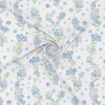 Popeline Flores - Branco e Azul - Image 2