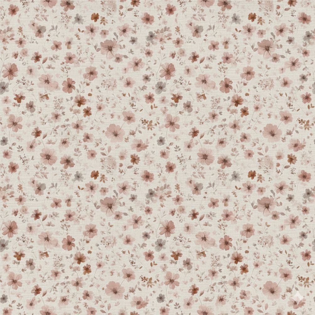 Tecido Popeline Flores rosas Violet Fabrics