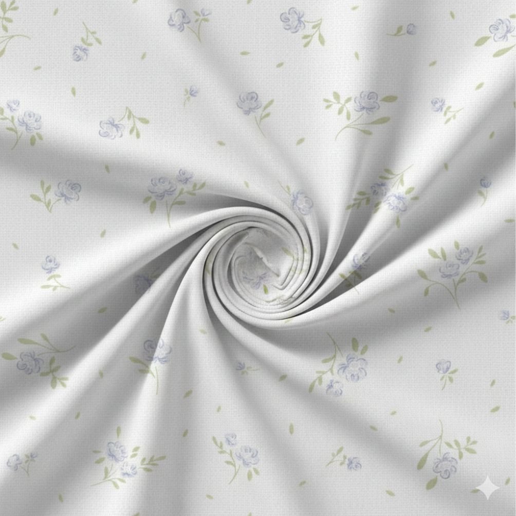 Tecido Popeline Flores sp a Violet Fabrics