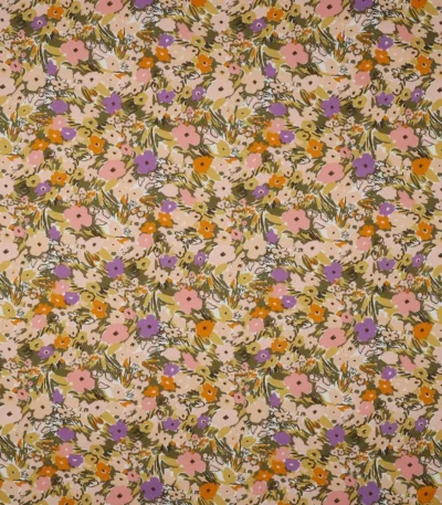 Popeline Flower Fest – Branco / Lilás