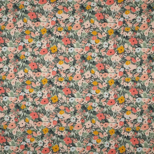 Popeline Flower Fest – Crú / Rosa