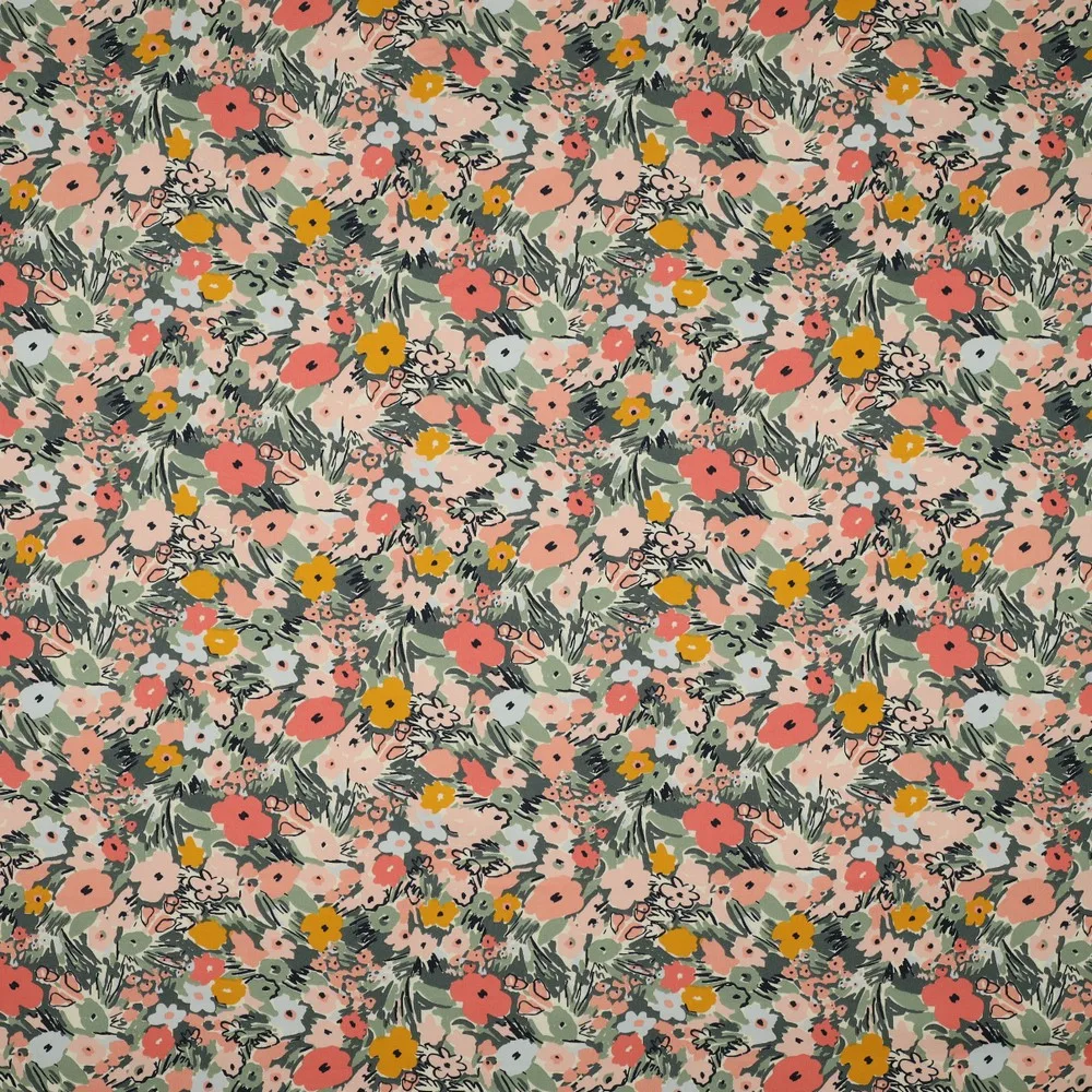 Popeline Flower Fest – Crú / Rosa
