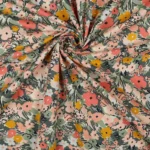 Popeline Flower Fest – Crú / Rosa - imagem 3