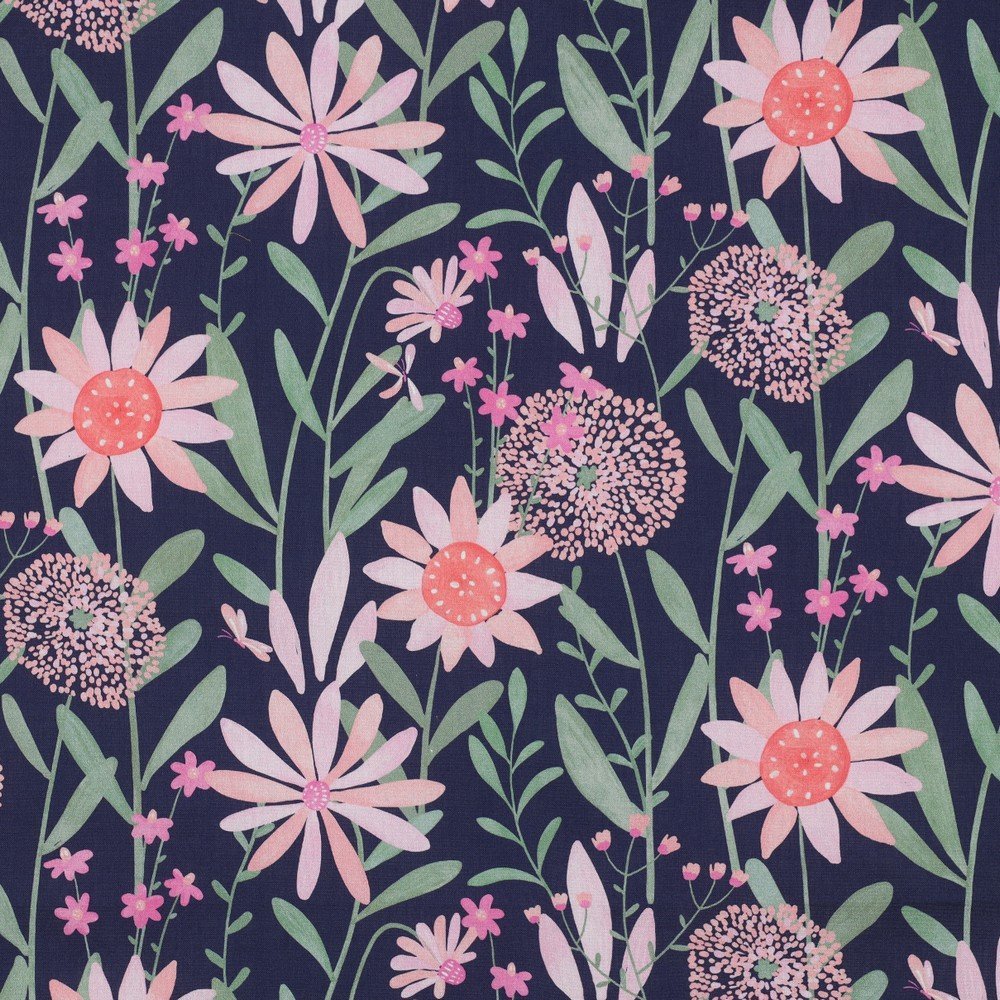 Popeline Flowers – Azul