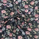Popeline Flowers – Preto - imagem 2