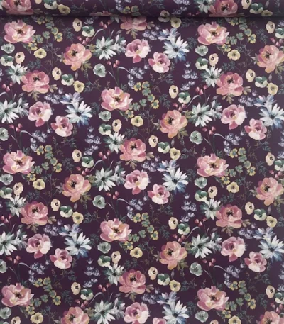 Popeline Flowers – Roxo