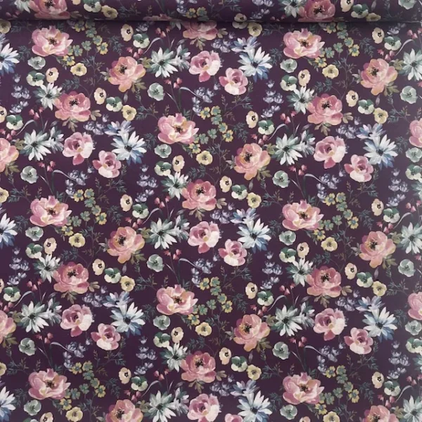 Popeline Flowers – Roxo