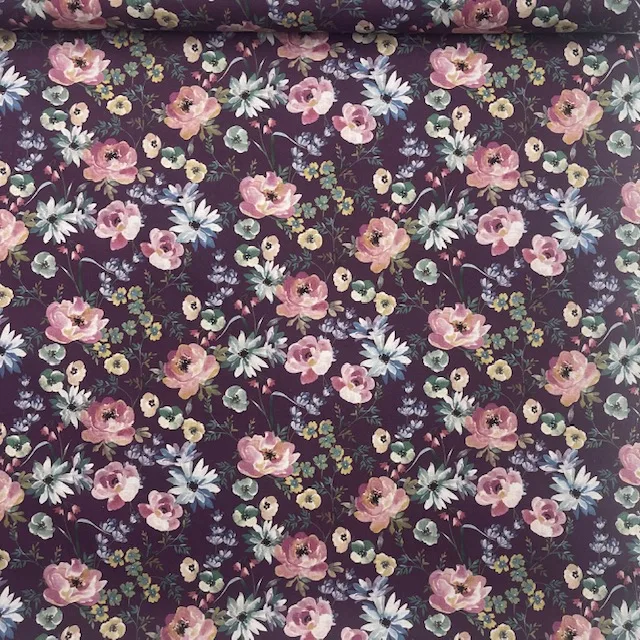 Popeline Flowers – Roxo