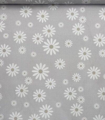 Popeline Flowery – Cinza