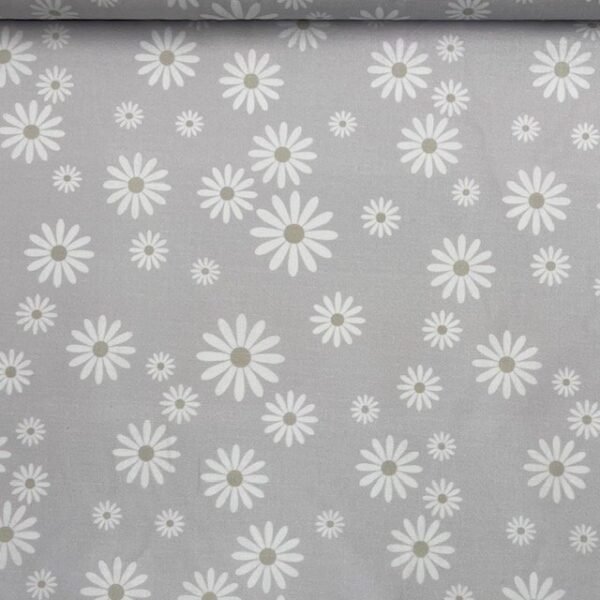 Popeline Flowery – Cinza