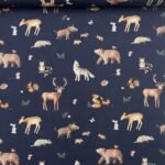 Popeline Forest Animals – Azul Marinho