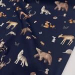 Popeline Forest Animals – Azul Marinho - imagem 3
