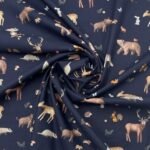 Popeline Forest Animals – Azul Marinho - imagem 2