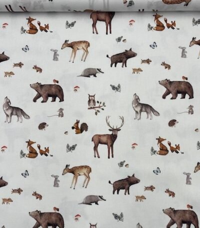 Popeline Forest Animals – Branco