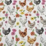 Popeline Galinhas - Branco