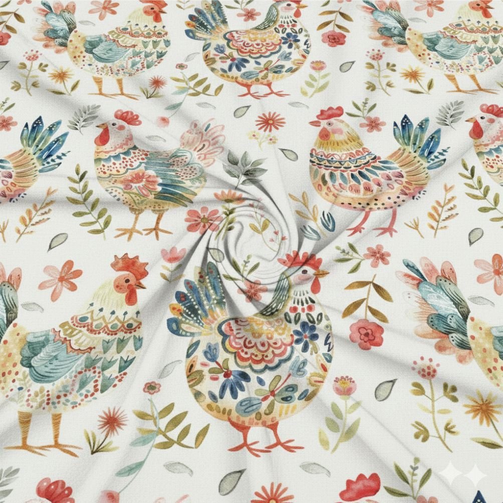 Tecido Popeline Galhinha 4b Violet Fabrics