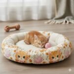 Popeline Animais Gatinho e Novelo - Branco - Image 3