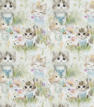 Popeline Animais Gatinhos Fofinhos – Branco